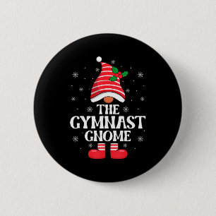 Gymnast Gnome Christmas Family Matching Group Funn Button