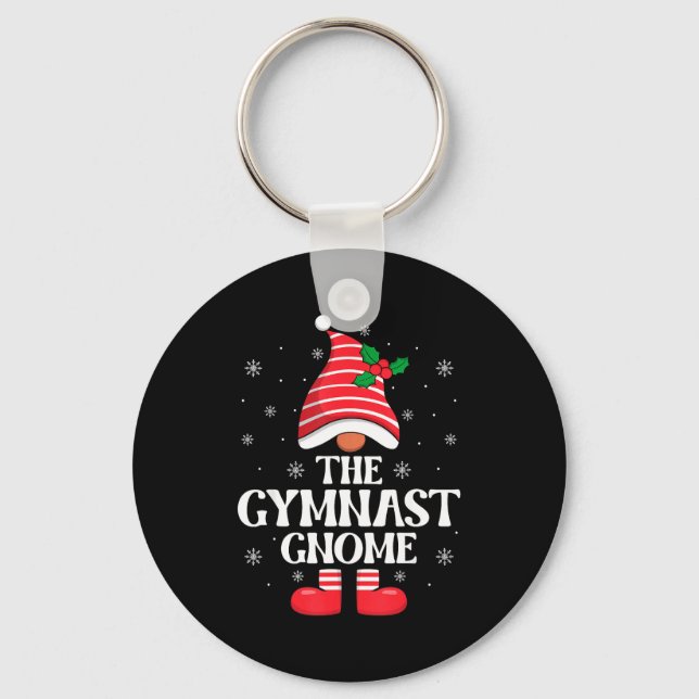 Gymnast Gnome Christmas Family Matching Group Funn Keychain (Front)