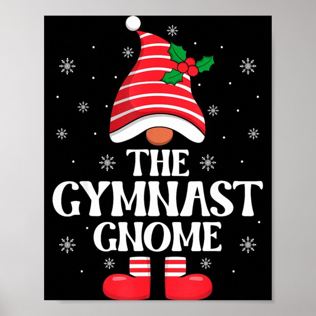 Gymnast Gnome Christmas Family Matching Group Funn Poster (Front)