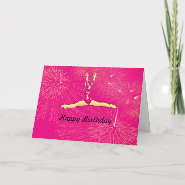 Gymnast Happy Birthday card (Front)