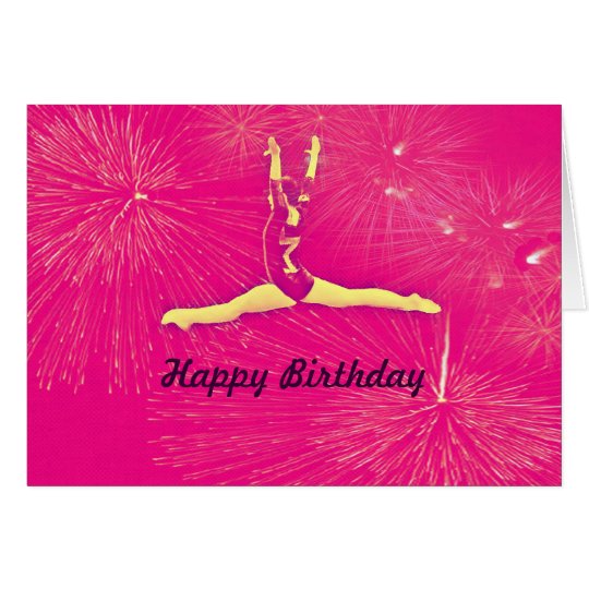 Gymnast Happy Birthday card | Zazzle.com
