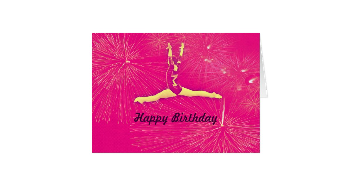 Gymnast Happy Birthday card | Zazzle.com