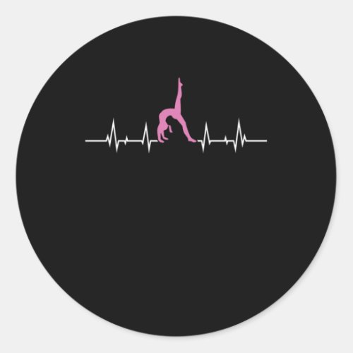 Gymnast Heartbeat Cool Gymnast Athletic Sports Gif Classic Round Sticker