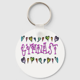 Gymnast hearts keychain