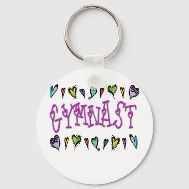 Gymnast hearts keychain (Front)