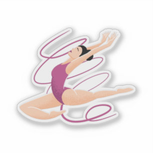 Gymnast Illustration Sticker