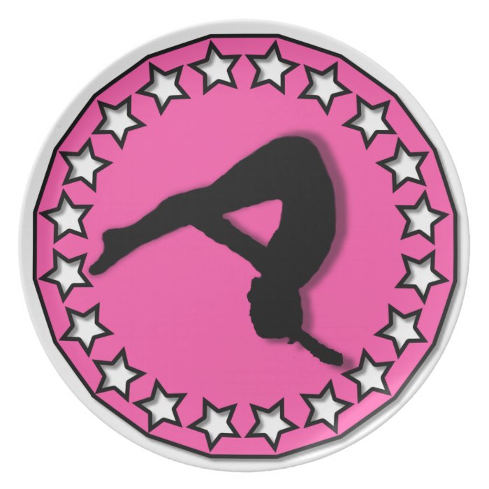 Gymnast in pink dinner plate