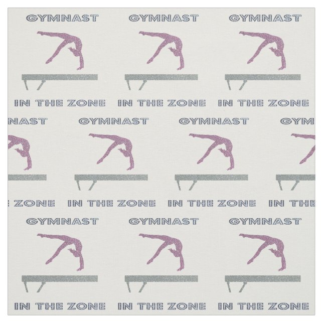 Gymnast In The Zone Balance Beam Gymnastics Fabric (Swatch)