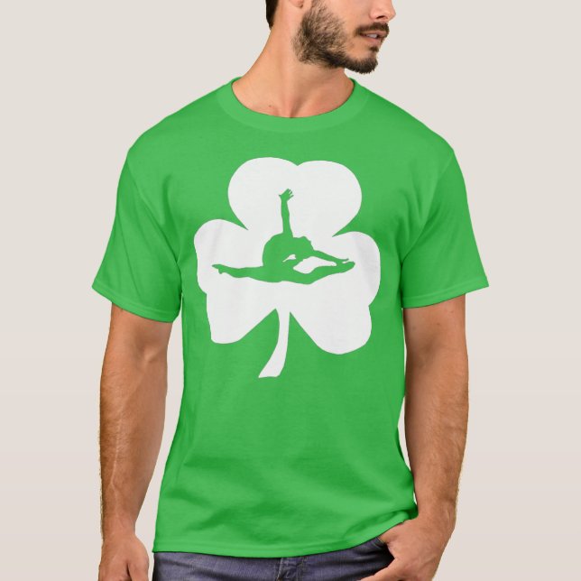 Gymnast Irish Shamrock  Gymnastics St Patricks T-Shirt (Front)