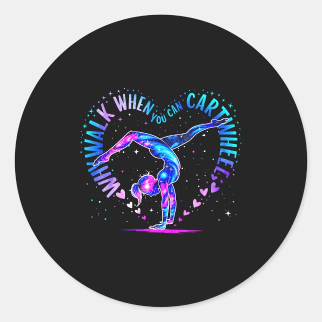 Gymnast Just A Girl Who Loves Gymnastics For Women Classic Round Sticker (Front)