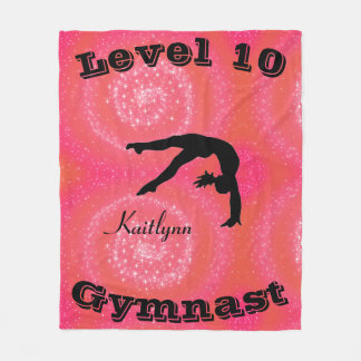 Gymnast Level Fleece Blanket w/ Her Level # & Name