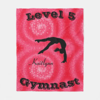 Gymnast Level Fleece Blanket w/ Her Level # & Name
