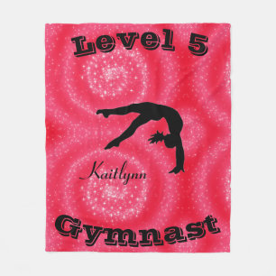 Gymnast Level Fleece Blanket w/ Her Level # & Name