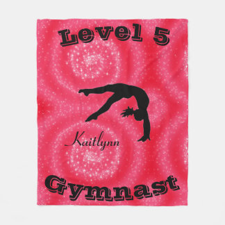 Gymnast Level Fleece Blanket w/ Her Level # & Name