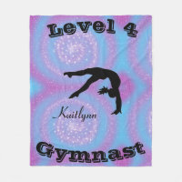 Gymnast Level Fleece Blanket w/ Her Level # & Name