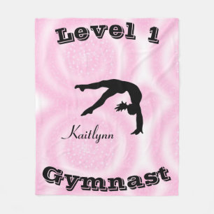 Gymnast Level Fleece Blanket w/ Her Level # & Name