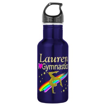 Gymnast Love Personalized Water Bottle by MySportsStar at Zazzle
