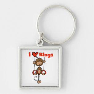 Gymnast Loves Rings Keychain