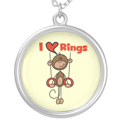 Gymnast Loves Rings Silver Plated Necklace