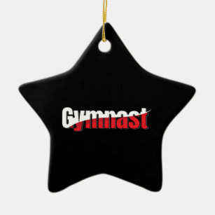 Gymnast - Mens Gymnastics Modern Typography Art Ceramic Ornament