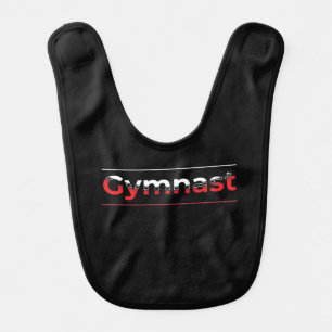 Gymnast - Minimalist Modern Gymnastics Word Baby Bib