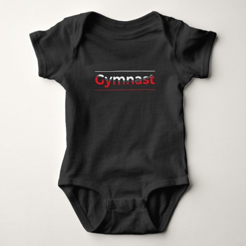 Gymnast _ Minimalist Modern Gymnastics Word Baby Bodysuit