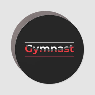 Gymnast - Minimalist Modern Gymnastics Word Car Magnet