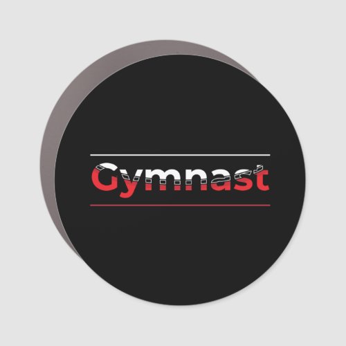 Gymnast _ Minimalist Modern Gymnastics Word Car Magnet