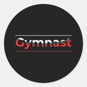 Gymnast - Minimalist Modern Gymnastics Word Classic Round Sticker
