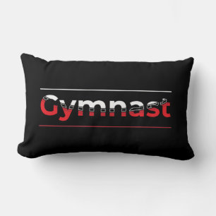 Gymnast - Minimalist Modern Gymnastics Word Lumbar Pillow