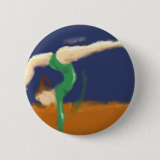 Gymnast on Balance Beam Art Button