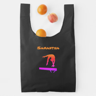 Gymnast on Balance Beam   Reusable Bag