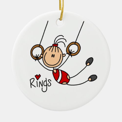 Gymnast on Rings Ceramic Ornament