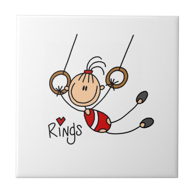 Gymnast on Rings Ceramic Tile (Front)