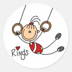 Gymnast on Rings Classic Round Sticker