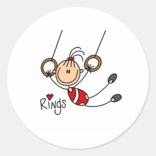 Gymnast on Rings Classic Round Sticker