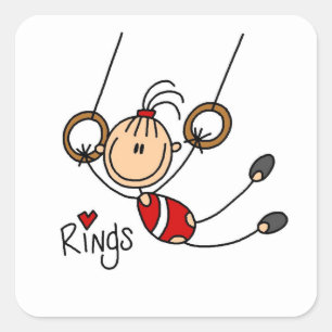 Gymnast on Rings Square Sticker