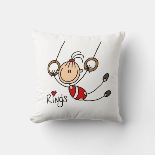 Gymnast on Rings Throw Pillow
