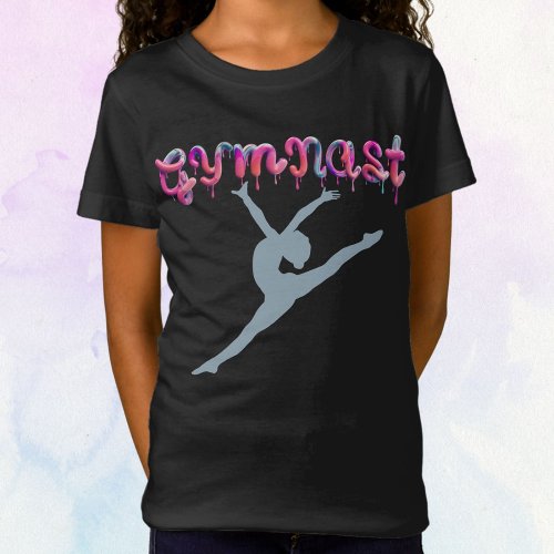 Gymnast Paint Drips Gymnastics Leap T_Shirt