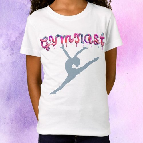 Gymnast Paint Drips Gymnastics Leap T_Shirt