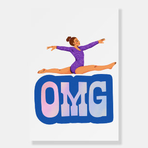 Gymnast Performing Split Jump OMG Foam Board