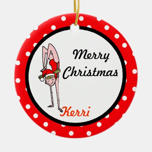 Gymnast Personalize Ornament Handstand Girl