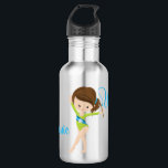 Gymnast - Personalized Brunette Stainless Steel Water Bottle<br><div class="desc">Personalized gymnast Water bottle. A wonderful gift! Check out more of my Gymnast products!</div>