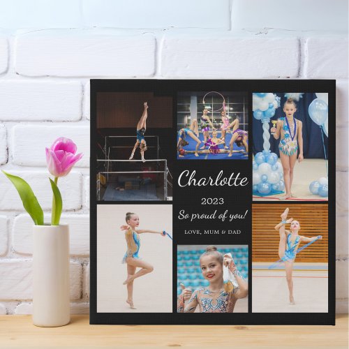 Gymnast Photo Collage Modern Simple Faux Canvas Print