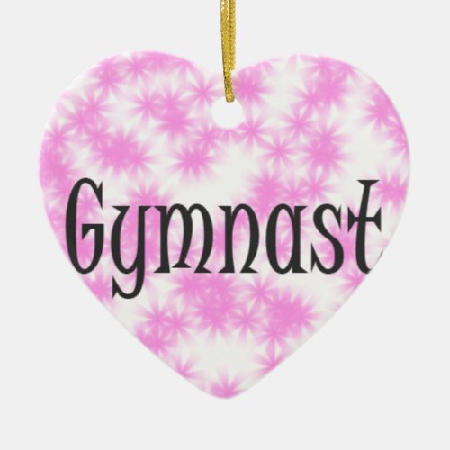 Gymnast Pink and White Ceramic Ornament