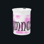 Gymnast Pink and White Pitcher<br><div class="desc">Gymnast gifts</div>