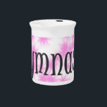 Gymnast Pink and White Pitcher<br><div class="desc">Gymnast gifts</div>