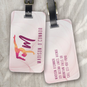 Gymnast Pink Personalized Luggage Tag