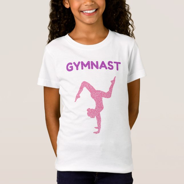 Gymnast Pink & Purple Sparkle T-Shirt (Front)