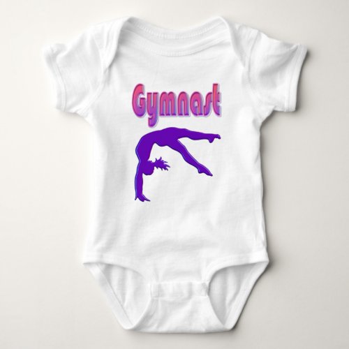 Gymnast Power Tumbling Purple Metallic Baby Bodysuit